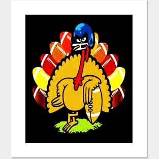 Turkey Football Thanksgiving Posters and Art